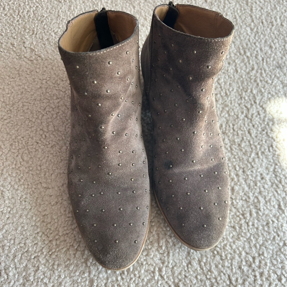 Lucky Brand Taupe Studded Ankle Booties